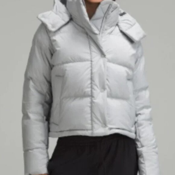 NWT LULULEMON WUNDER Puff CROPPED JACKET SIZE 8 SILVER DROP GREY - Picture 5 of 5